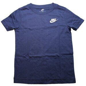 Nike Little Boys Size 4 Embroidered Futura T-Shirt 💙 Navy Cotton Short Sleeve